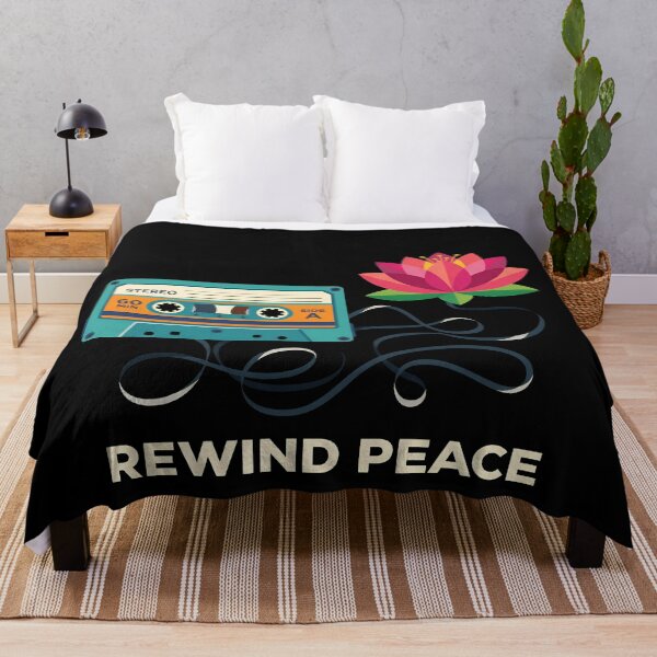 Item preview, Rewind Peace Vintage Cassette Tape - Lotus Flower Retro Music designed and sold by Zazz Lee.