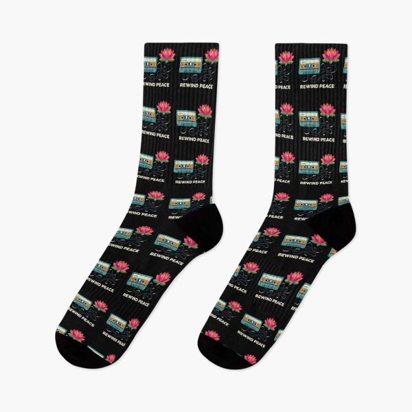 Item preview, Rewind Peace Vintage Cassette Tape - Lotus Flower Retro Music designed and sold by Zazz Lee.