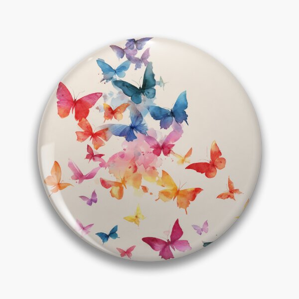 Item preview, Watercolor Butterfly Swarm – Colorful Nature Art Pattern designed and sold by Grumpy-Bob.