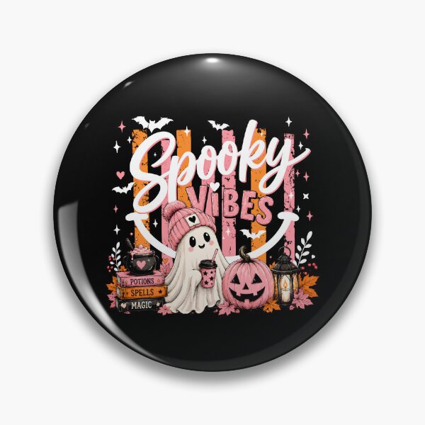 Item preview, Striped Spooky Vibes Pink Ghost designed and sold by ElizabethMorri2.