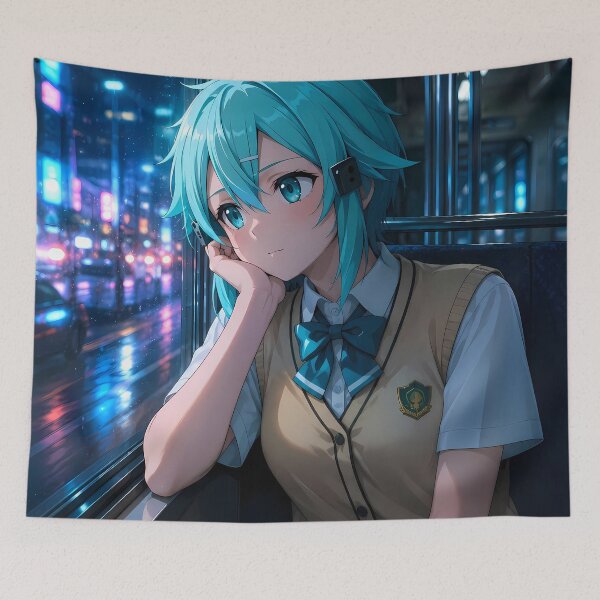 Artikelvorschau, Sinon Sword Art Online Rainy Neon Train Ride entworfen und verkauft von mildaclairmo.
