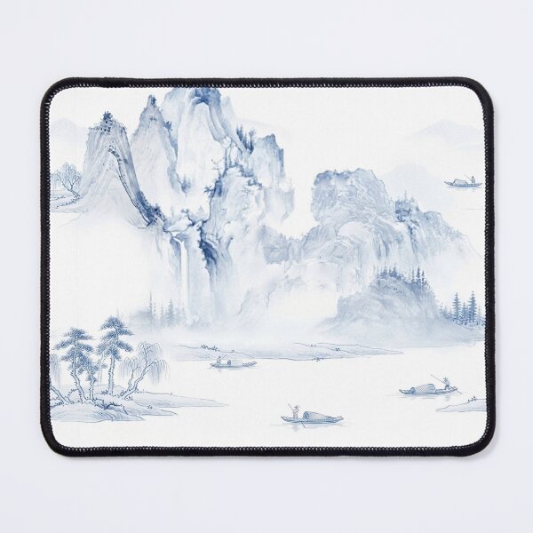 Item preview, Chinoiserie Pattern Fisherman in the Valley designed and sold by PixDezines.