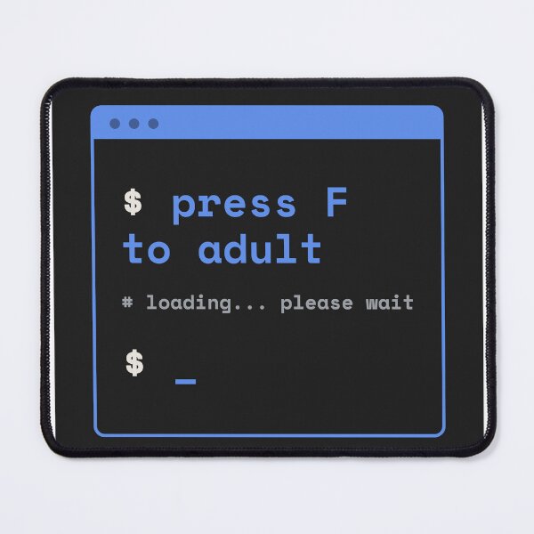 Item preview, Press F To Adult — Funny Gamer Video Game Tee designed and sold by Studio Deadpan.