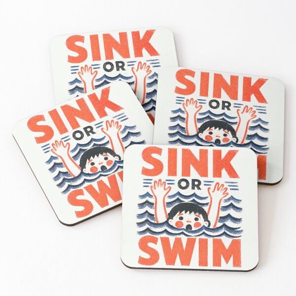 Item preview, Sink or Swim Retro Swimming Survival Humor designed and sold by Victor Shadehorn.