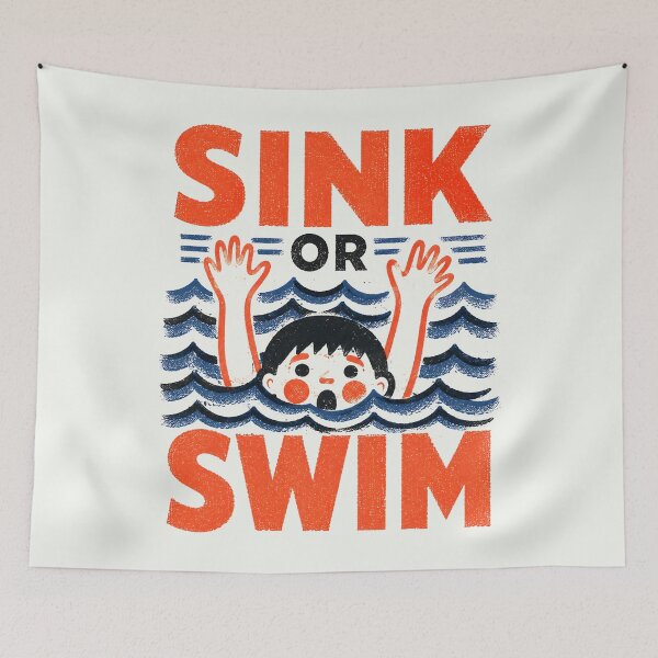 Item preview, Sink or Swim Retro Swimming Survival Humor designed and sold by Victor Shadehorn.