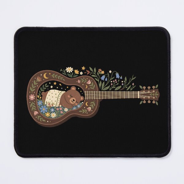 Item preview, Sleeping Bear Guitar Folk Music - Cottagecore Floral Acoustic designed and sold by Zazz Lee.