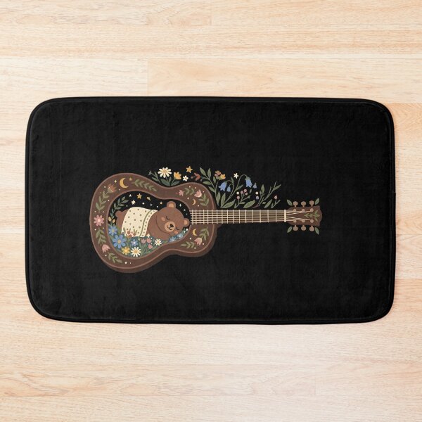 Item preview, Sleeping Bear Guitar Folk Music - Cottagecore Floral Acoustic designed and sold by Zazz Lee.