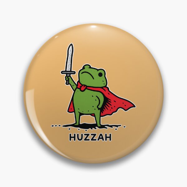 Item preview, Huzzah Frog With Sword designed and sold by NoThoughtsCat.