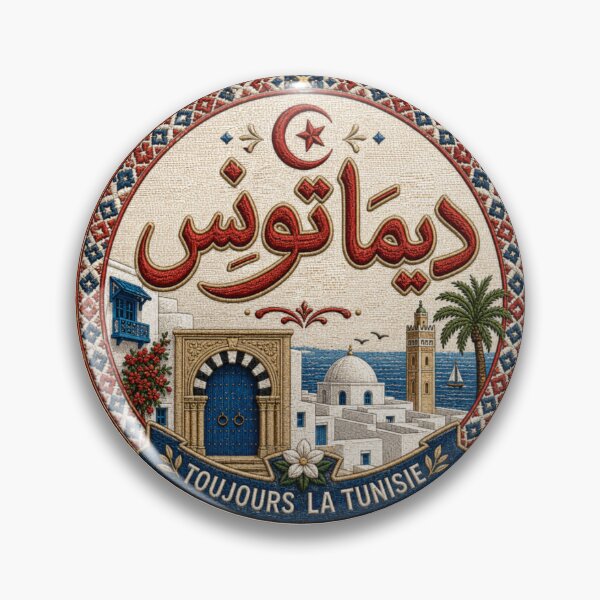 Item preview, ديما تونس | Vintage Tunisian Pride Arabic Calligraphy designed and sold by Salma.Store.