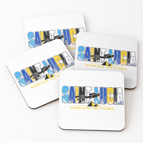 Item preview, St. Lucia Scuba Diving Retro West Indies Travel Typography designed and sold by scicilysimonee.