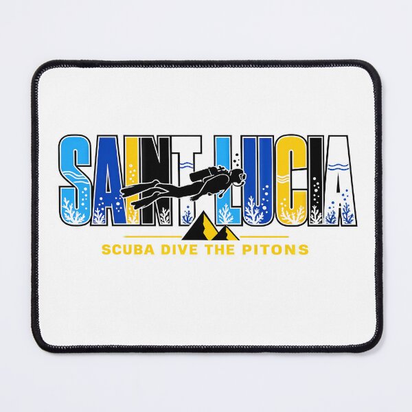 Item preview, St. Lucia Scuba Diving Retro West Indies Travel Typography designed and sold by scicilysimonee.