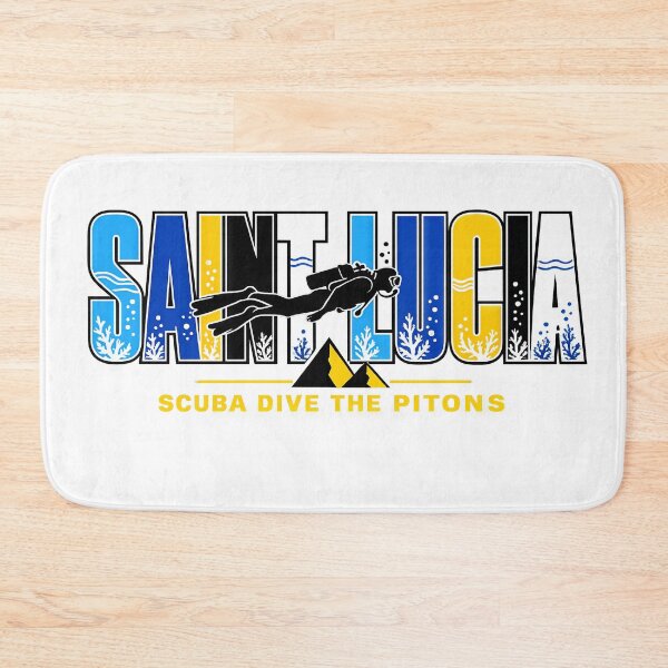 Item preview, St. Lucia Scuba Diving Retro West Indies Travel Typography designed and sold by scicilysimonee.