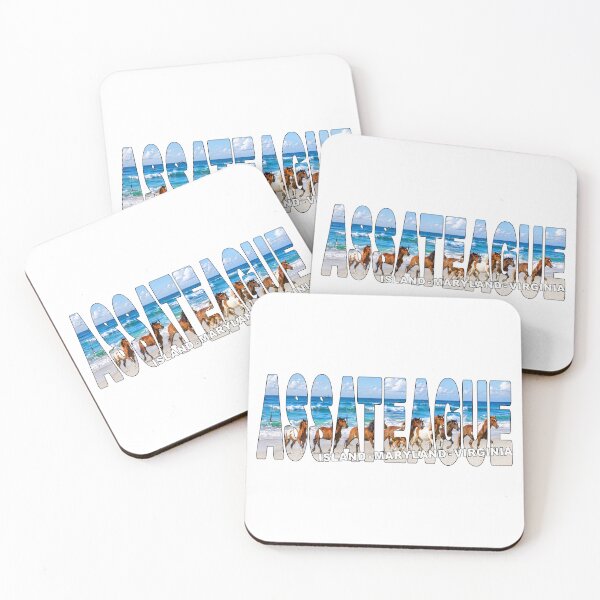 Item preview, ASSATEAGUE ISLAND Maryland Virginia - USA Chincoteague Ponies on Beach designed and sold by Adam Gormley.