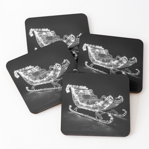 Item preview, Glowing Christmas Sleigh Illuminated Santa Sleigh Holiday Decoration designed and sold by inkoutninja.