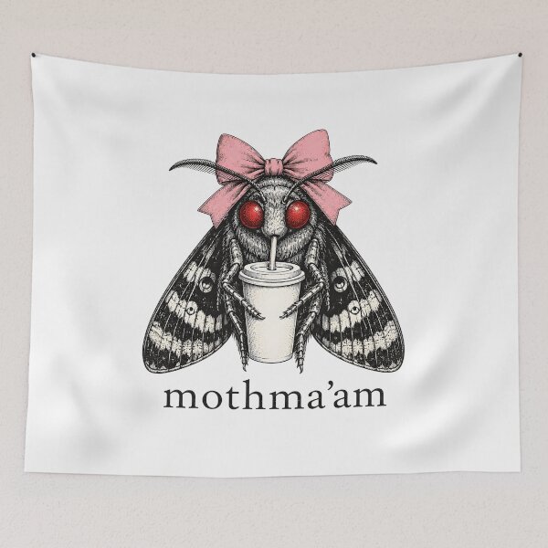 Item preview, Mothman Drinking Coffee Cryptid Meme designed and sold by CelidaBonde.