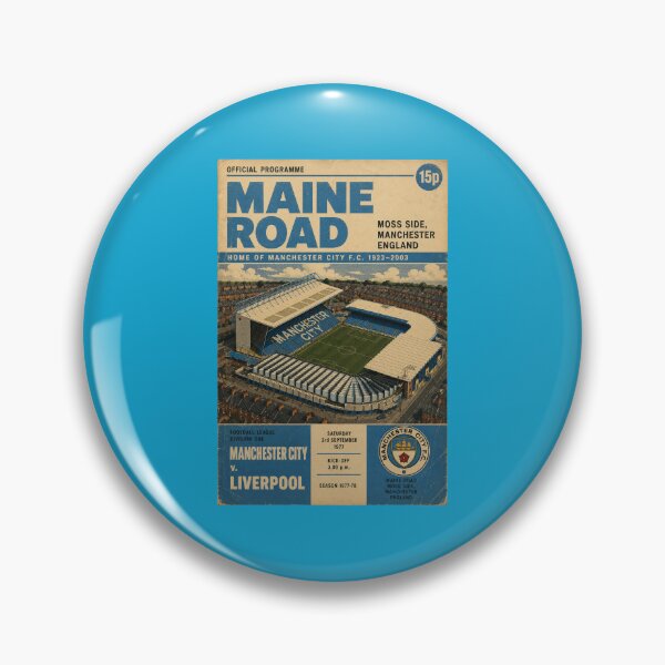 Aperçu de l'œuvre Illustrations de programmes de match vintage du stade Maine Road - Manchester City F.C. créée et vendue par Apex & Anthem .