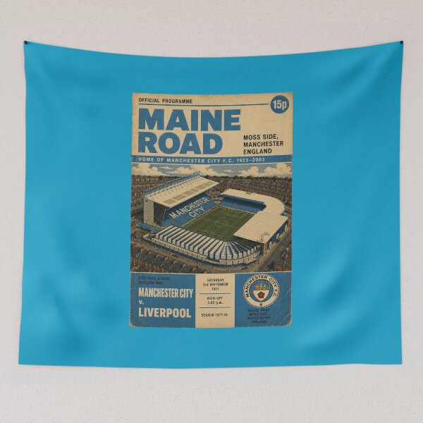 Aperçu de l'œuvre Illustrations de programmes de match vintage du stade Maine Road - Manchester City F.C. créée et vendue par Apex & Anthem .