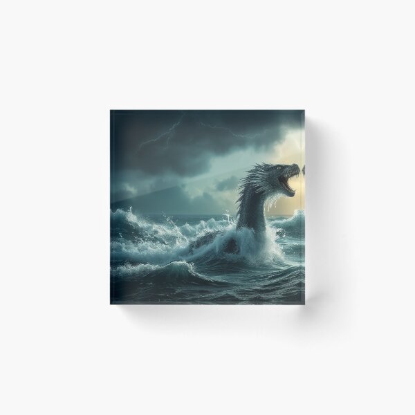 Item preview, Serpentine Sea Dragon Rising from Stormy Waves designed and sold by StudioForge.