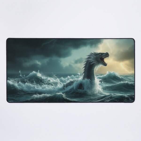 Item preview, Serpentine Sea Dragon Rising from Stormy Waves designed and sold by StudioForge.