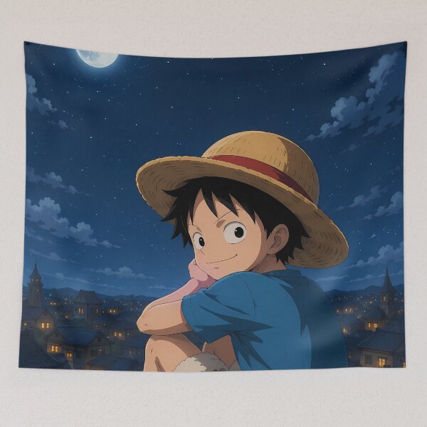 Item preview, Monkey D Luffy One Piece Moonlit Rooftop Dream designed and sold by Dashsopaner.