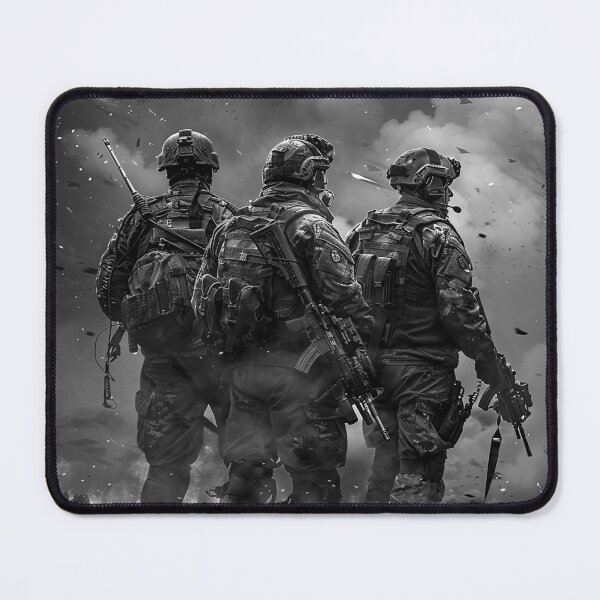 Item preview, Tactical Soldiers in Combat Black and White Military Team Art designed and sold by inkoutninja.