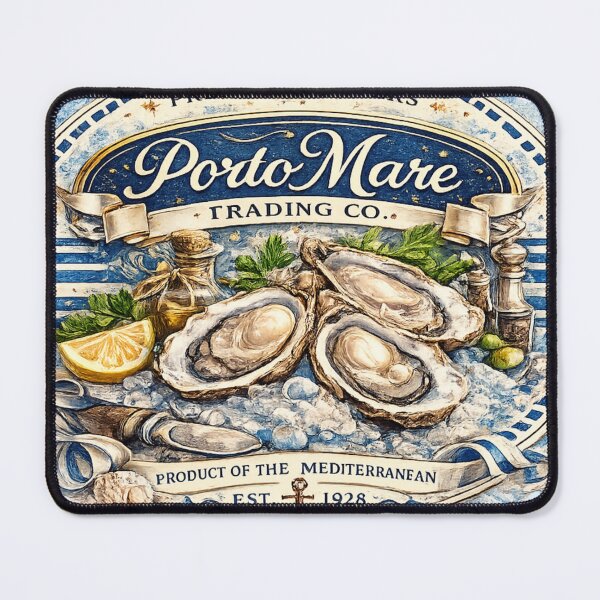 Item preview, Porto Mare Premium Oysters Vintage Mediterranean Illustration designed and sold by NinaVibeStudio.