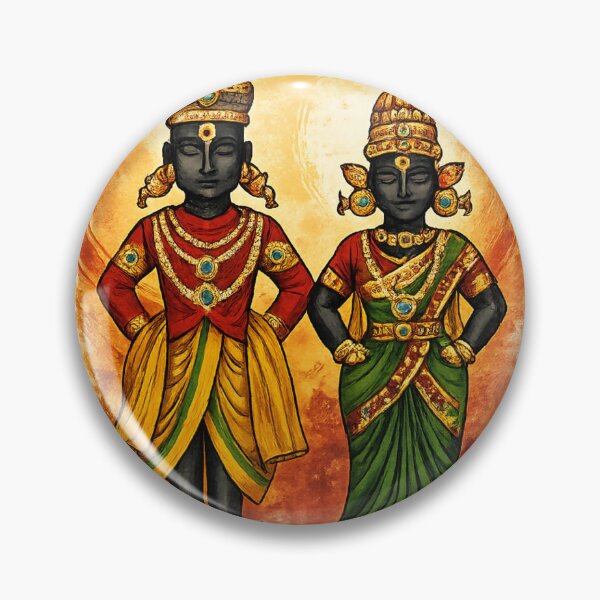 Item preview, Vitthala Rukmini Sacred Watercolor Art designed and sold by Studio Ananda.