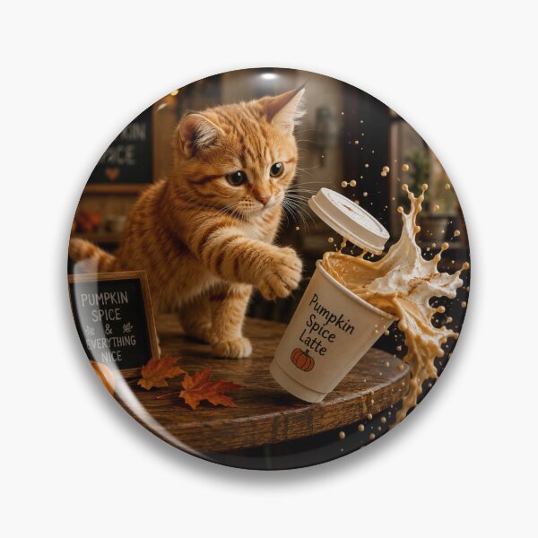 Item preview, Adorable Autumn Kitten Knocking Over Pumpkin Spice designed and sold by Giddy Bear Gifts.