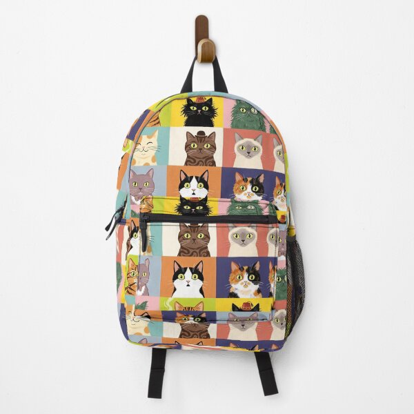 Item preview, Quirky Cat Portraits Colorful Grid Sticker designed and sold by Timegraf.