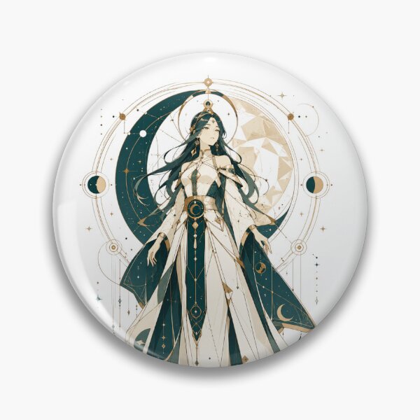 Item preview, Lunar Guardian in front of a geometric moon designed and sold by Orca-Design.