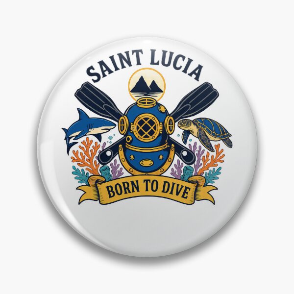 Item preview, St. Lucia Underwater Heritage Vintage Scuba Diving Crest designed and sold by scicilysimonee.