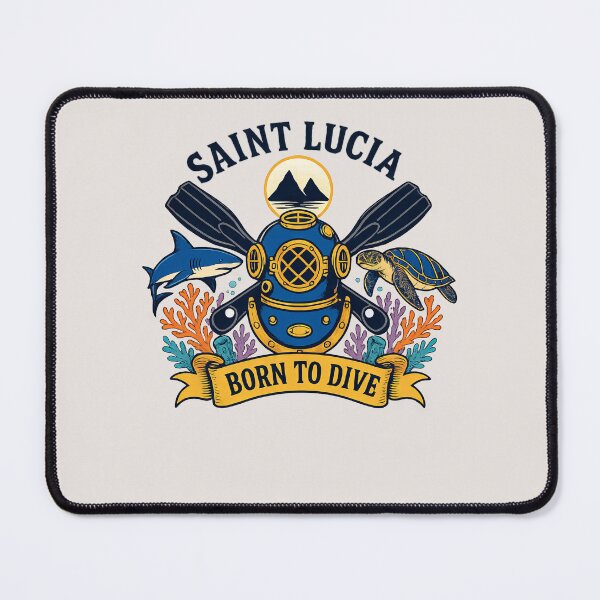 Item preview, St. Lucia Underwater Heritage Vintage Scuba Diving Crest designed and sold by scicilysimonee.