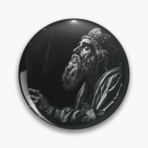 Item preview, King Solomon Son of David Black and White Biblical Art designed and sold by inkoutninja.