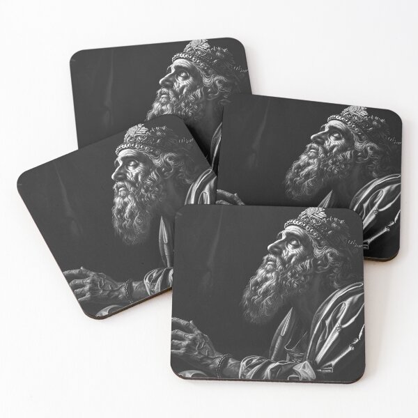 Item preview, King Solomon Son of David Black and White Biblical Art designed and sold by inkoutninja.