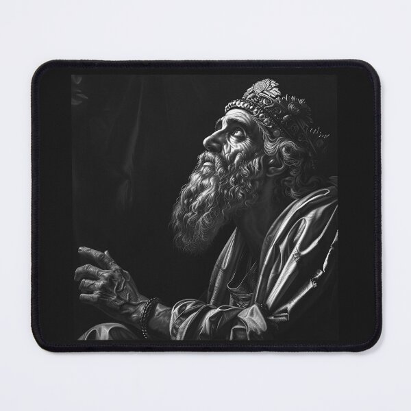 Item preview, King Solomon Son of David Black and White Biblical Art designed and sold by inkoutninja.