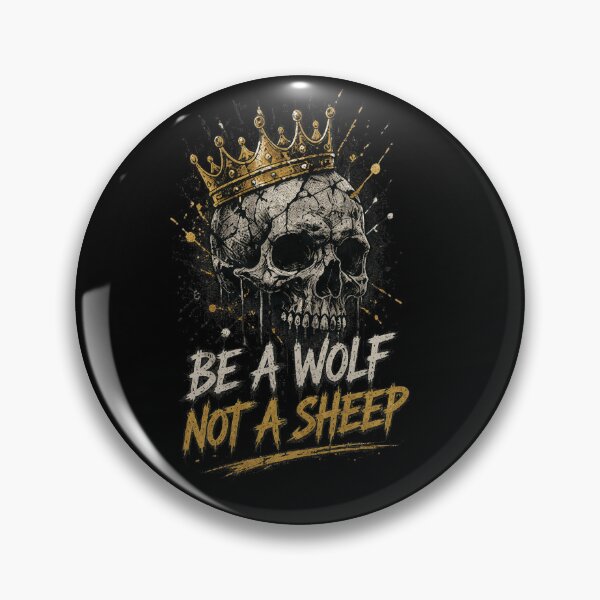 Item preview, Be A Wolf Not A Sheep King Skull Art designed and sold by VibePrints101.