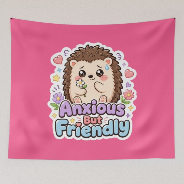 Item preview, Anxious but friendly hedgehog designed and sold by amyness.