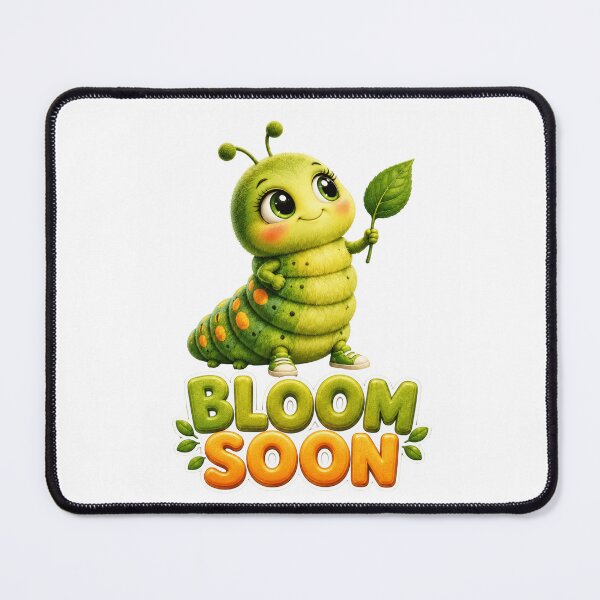 Item preview, Cute Caterpillar Bloom Soon Inspirational Garden Illustration designed and sold by RoPrincess.