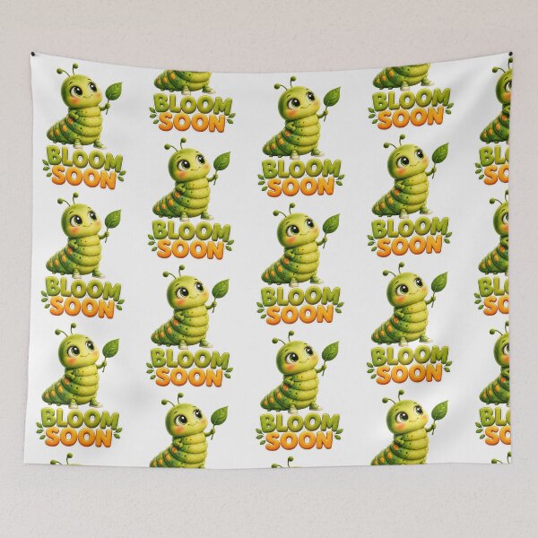 Item preview, Cute Caterpillar Bloom Soon Inspirational Garden Illustration designed and sold by RoPrincess.