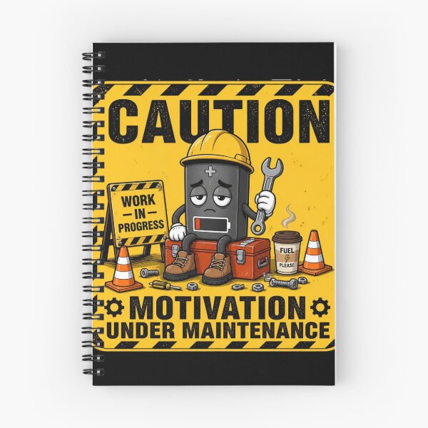 Item preview, Caution: Motivation Under Maintenance | Funny Motivational Sticker & T-Shirt designed and sold by FuzzDrive.