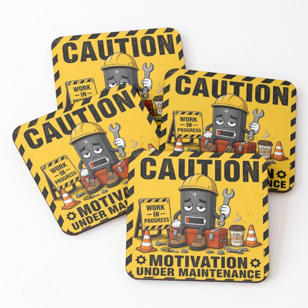 Item preview, Caution: Motivation Under Maintenance | Funny Motivational Sticker & T-Shirt designed and sold by FuzzDrive.