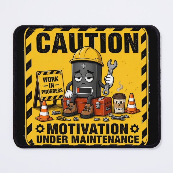 Item preview, Caution: Motivation Under Maintenance | Funny Motivational Sticker & T-Shirt designed and sold by FuzzDrive.