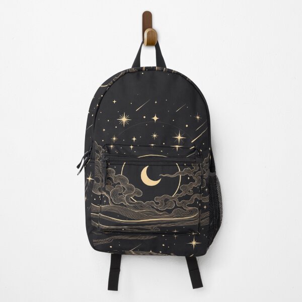 Item preview, Golden Crescent Moon in Midnight Sky designed and sold by KiraChie.