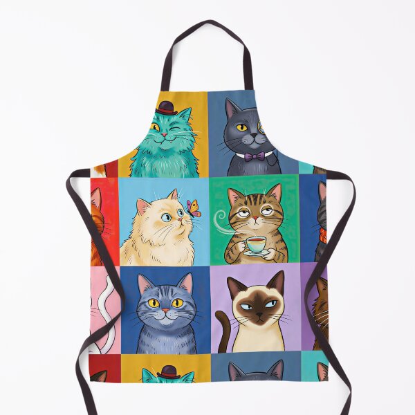 Item preview, Quirky Cat Portraits Colorful Grid Sticker designed and sold by Timegraf.