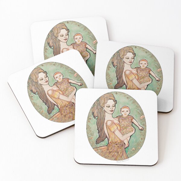 Item preview, Divine Motherhood: A Portrait of Love and Heritage by artist Miriane Barros, Mimi Artes collection designed and sold by mimiartes.