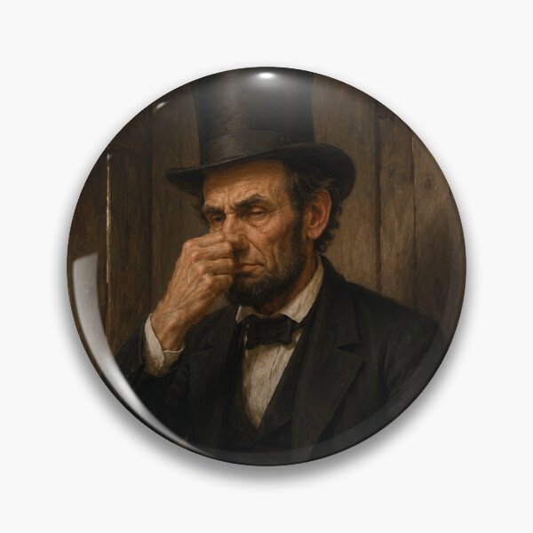 Item preview, Funny Bathroom Wall Art, Abraham Lincoln Holding Nose Poster, Vintage Restroom Decor designed and sold by shopcanva.