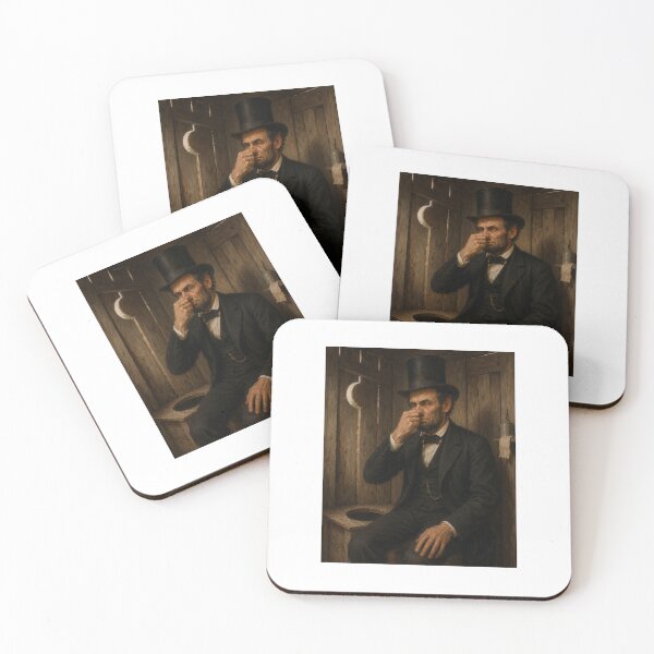 Item preview, Funny Bathroom Wall Art, Abraham Lincoln Holding Nose Poster, Vintage Restroom Decor designed and sold by shopcanva.