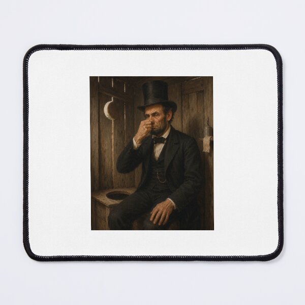 Item preview, Funny Bathroom Wall Art, Abraham Lincoln Holding Nose Poster, Vintage Restroom Decor designed and sold by shopcanva.