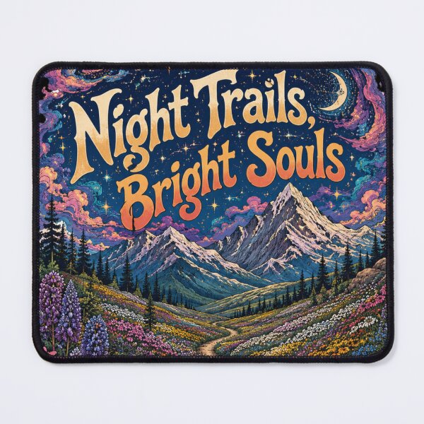 Item preview, Night Trails Bright Souls Retro Mountain Landscape designed and sold by Skyrocketz.