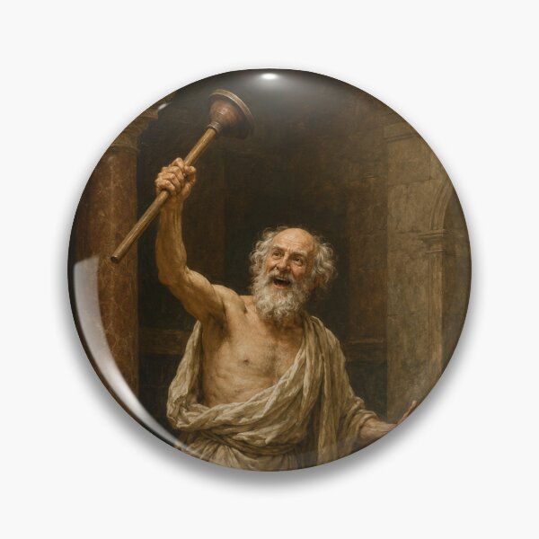 Item preview, Funny Bathroom Wall Art, Archimedes Eureka Clog Poster, Vintage Restroom Decor designed and sold by shopcanva.
